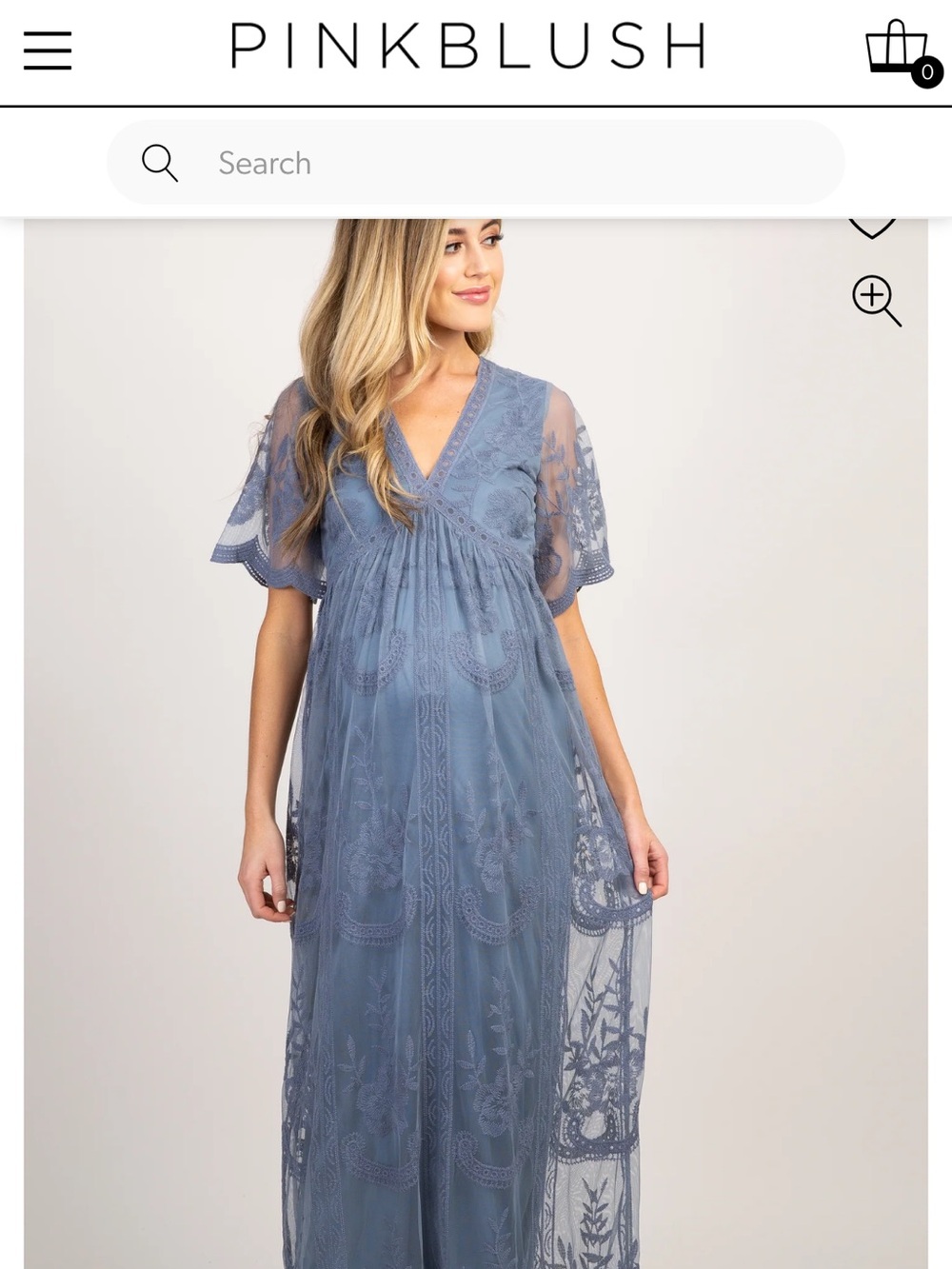 Pinkblush Blue Lace Maternity Maxi Dress